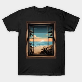 Window with Beach View Outside T-Shirt